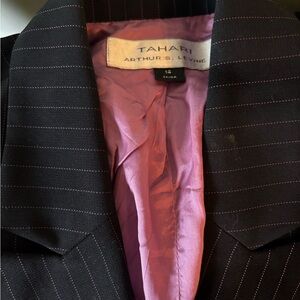 Tahari Black Pinstripe Blazer